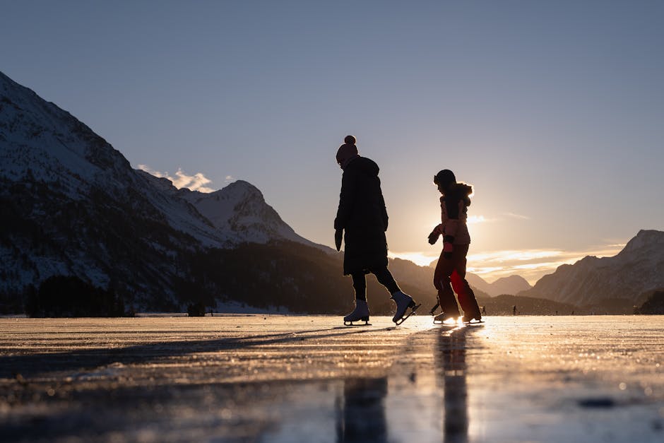 satisfied couple silhouette at sunset