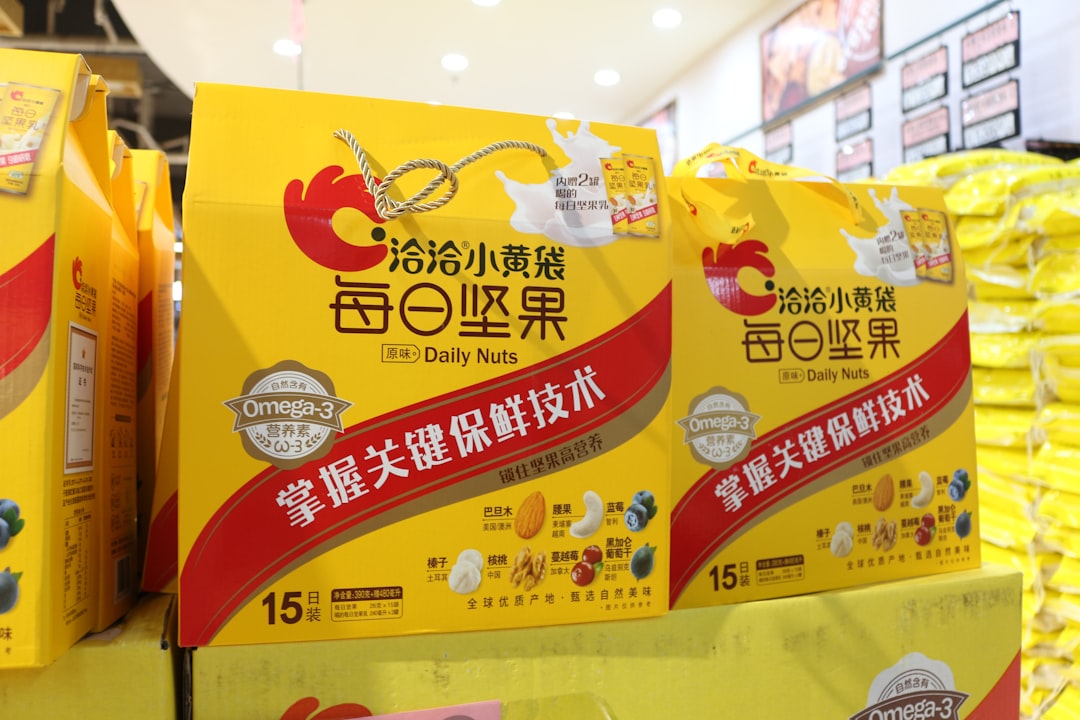 a display in a store filled with lots of boxes