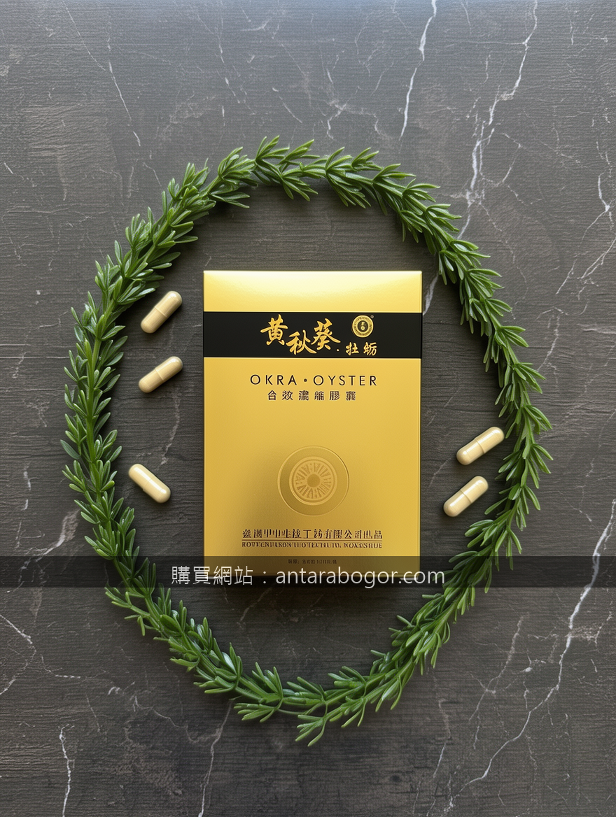 OVERHEAD FLAT LAY Instagram style. Place the Okra Oyster Extract Capsules Box (A